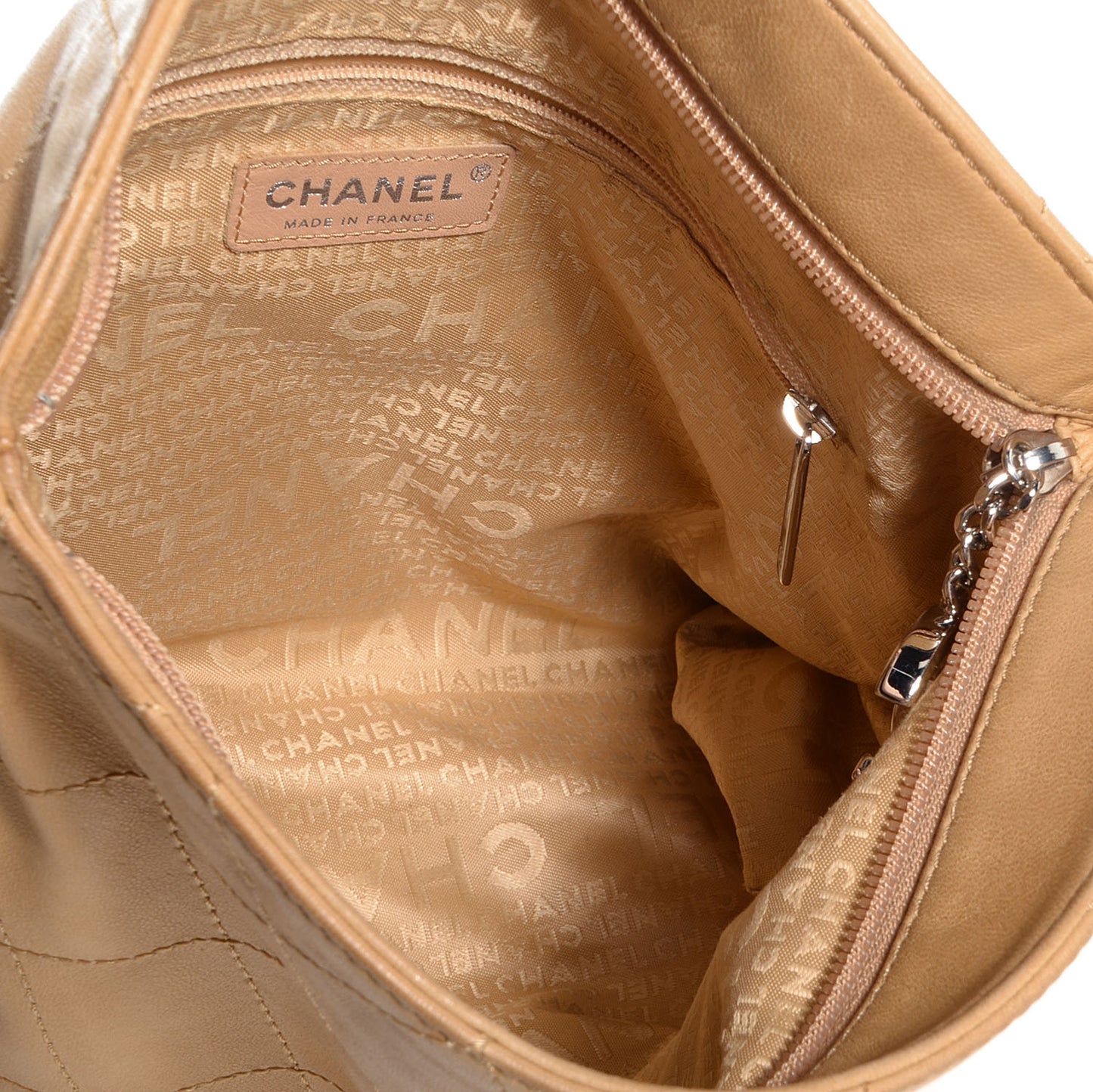 Lambskin Stitched Medium Ultimate Soft Tote Beige