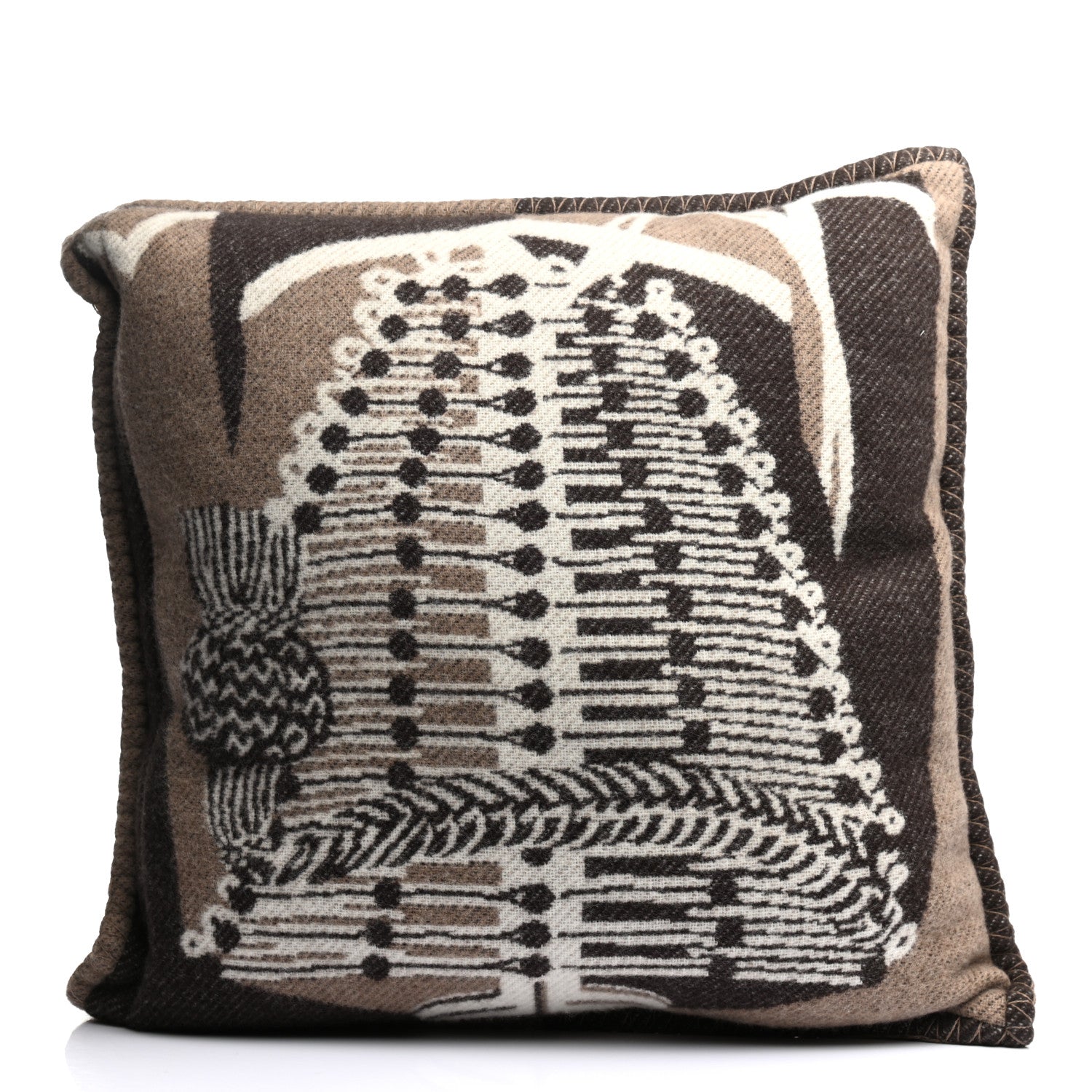Hermes Wool Cashmere Brandebourgs Pillow Ecorce 2 of 3