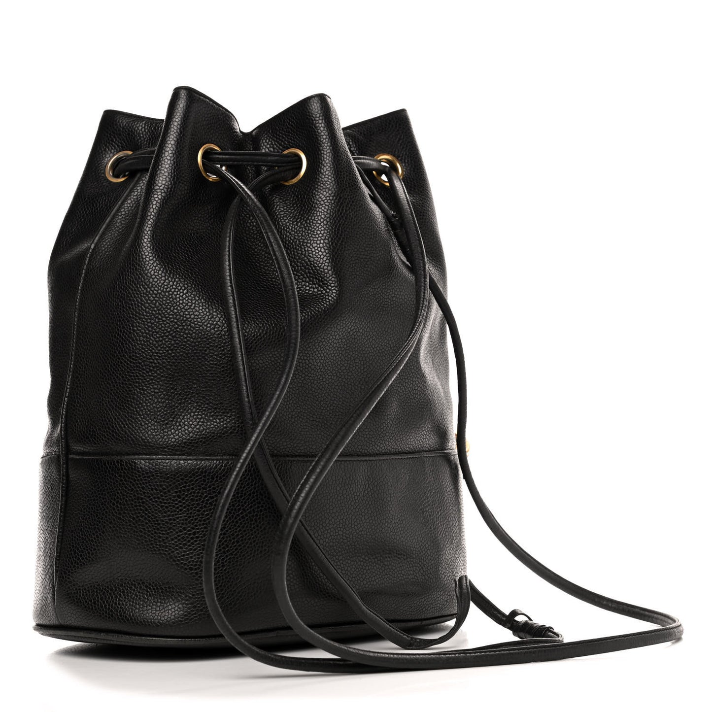 Caviar CC Drawstring Shoulder Bag Black