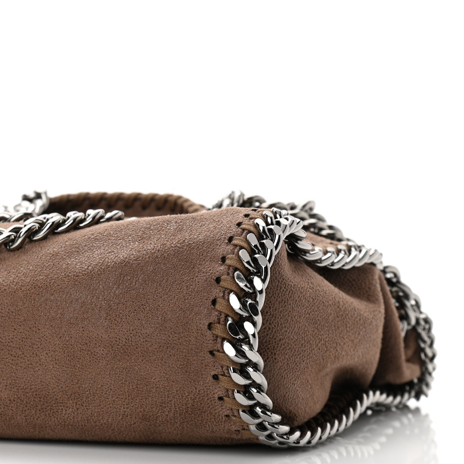 Stella McCartney Metallic Shaggy Deer Mini Falabella Fold Over Tote Brown 9 of 10