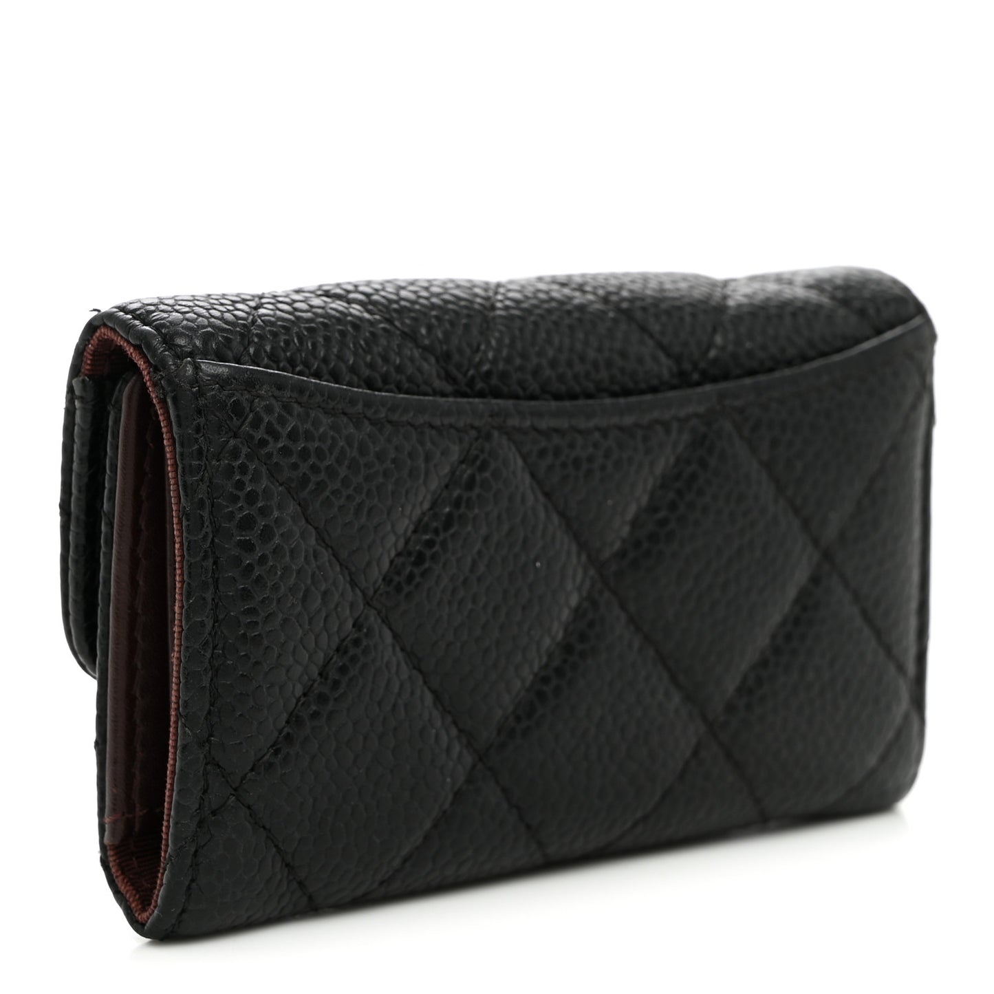 Caviar Quilted 6 Key Holder Black