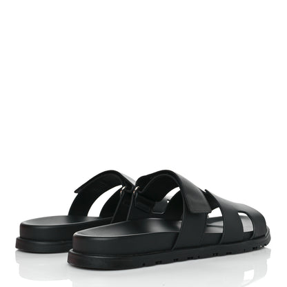 Hermes Calfskin Mens Chypre Sandals 43 Black 4 of 9
