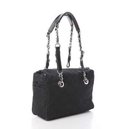 Prada Tessuto Nylon Saffiano Quilted Shoulder Bag Black 3 of 9