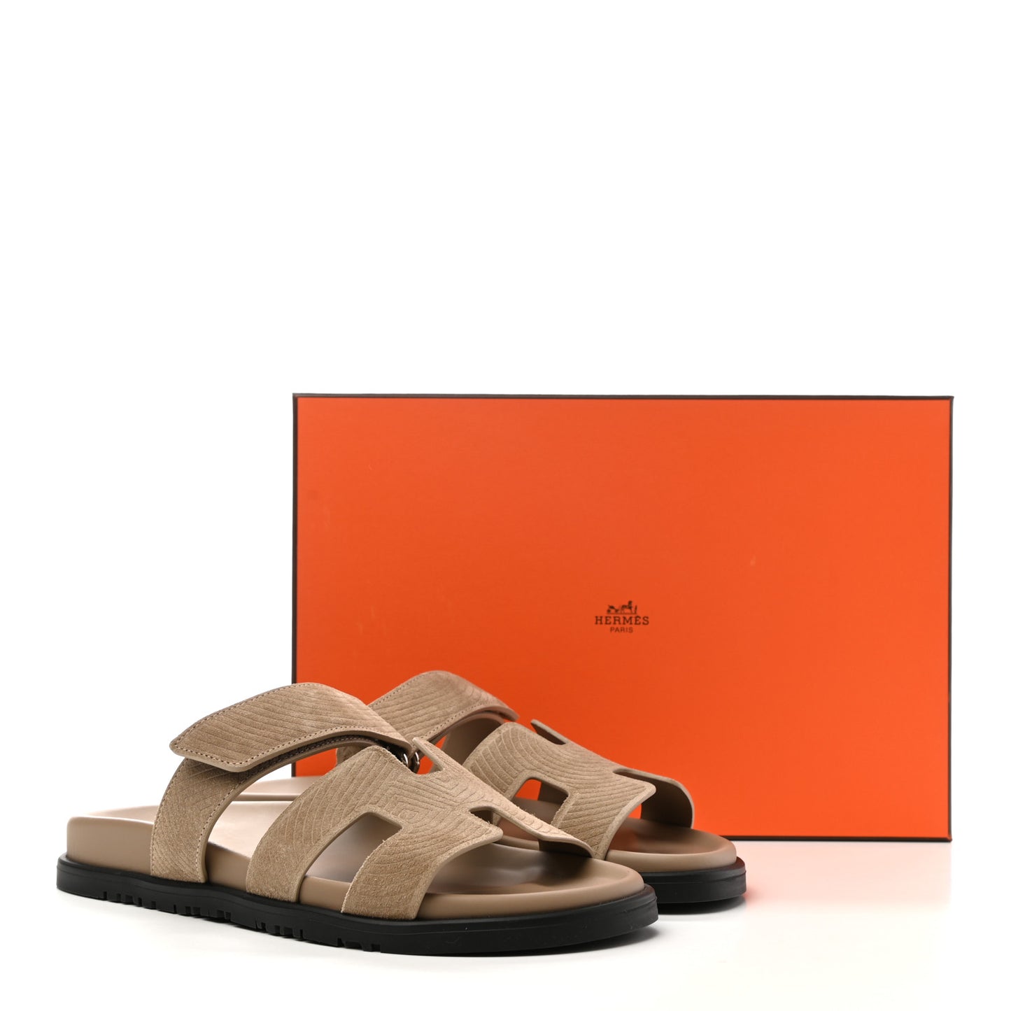 Suede Goatskin Chaine d'Ancre Womens Chypre Sandals 39 Beige Sable