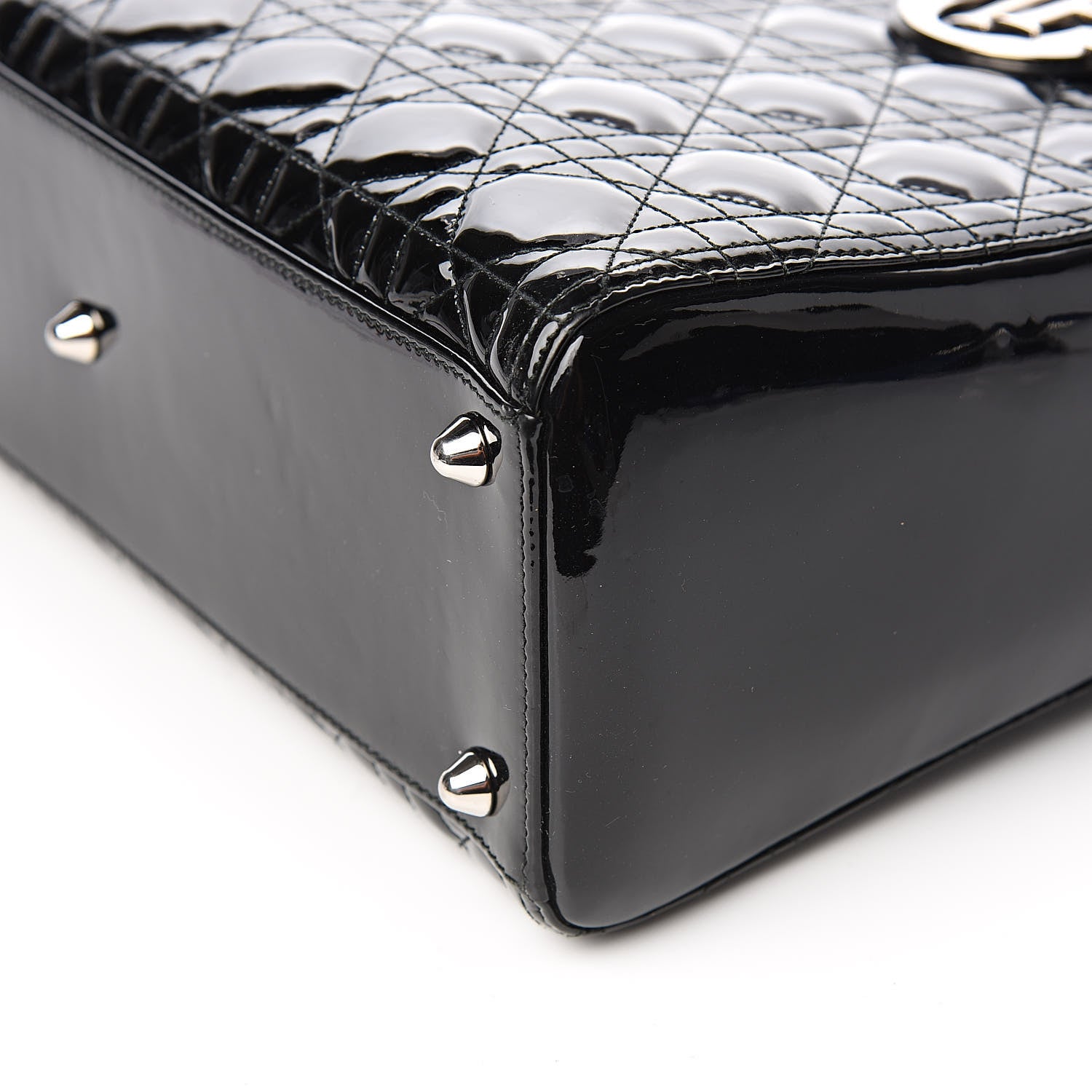 Christian Dior Patent Cannage Large Lady Dior Black 9 of 10