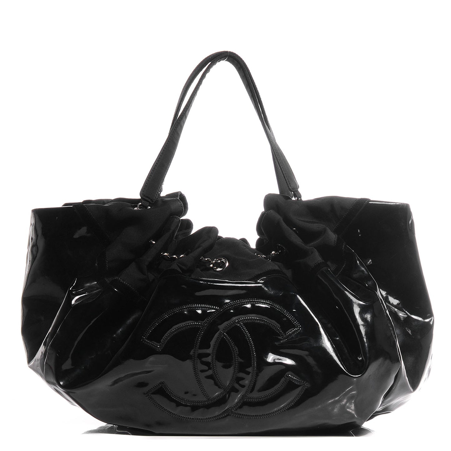 Vinyl Stretch Spirit Large Cabas Tote Black