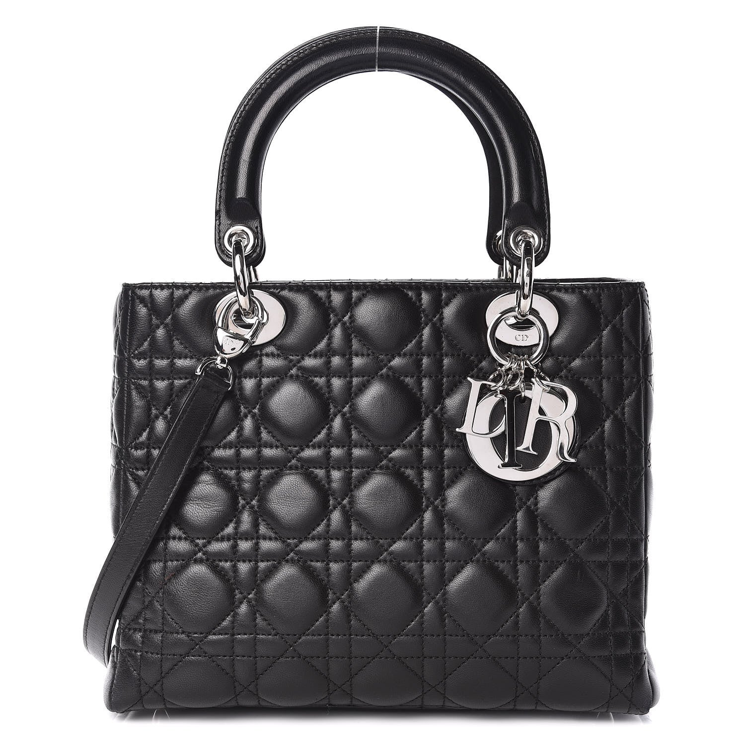 Christian Dior Lambskin Cannage Medium Lady Dior Black 1 of 13