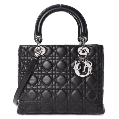Christian Dior Lambskin Cannage Medium Lady Dior Black 1 of 13