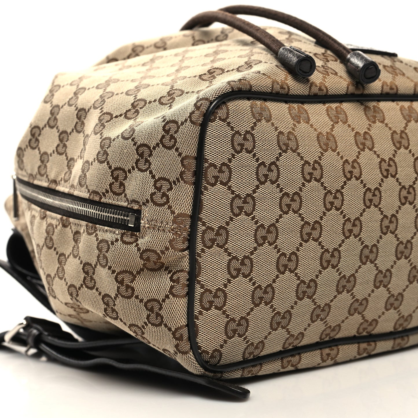 Monogram Dollar Calfskin O Drawstring Backpack Beige Ebony Testa di Moro Dark Chocolate