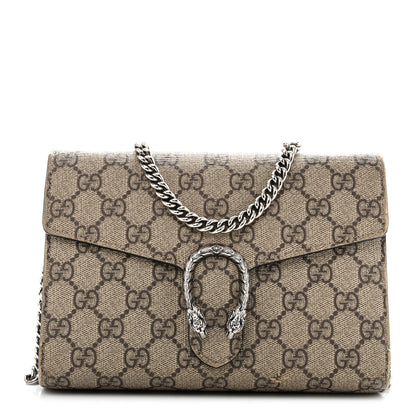 Gucci GG Supreme Monogram Mini Dionysus Chain Wallet Beige Black 1 of 13