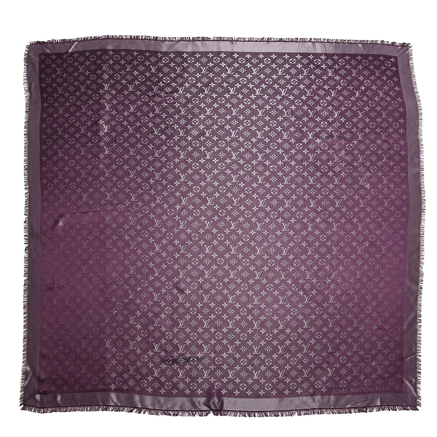 Louis Vuitton Silk Lurex Wool Monogram Shine Shawl Amarante 1 of 5
