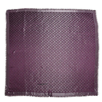 Louis Vuitton Silk Lurex Wool Monogram Shine Shawl Amarante 1 of 5