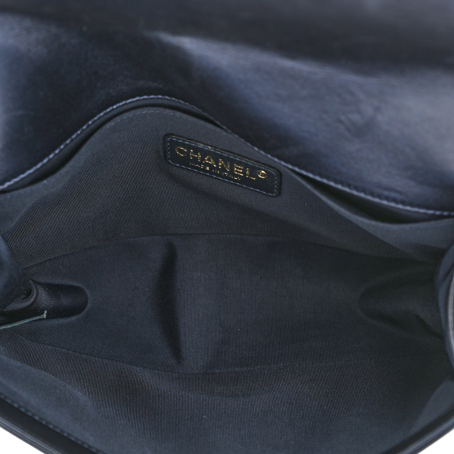 Chanel Lambskin Embossed Medium Boy Cube Flap Navy 5 of 11