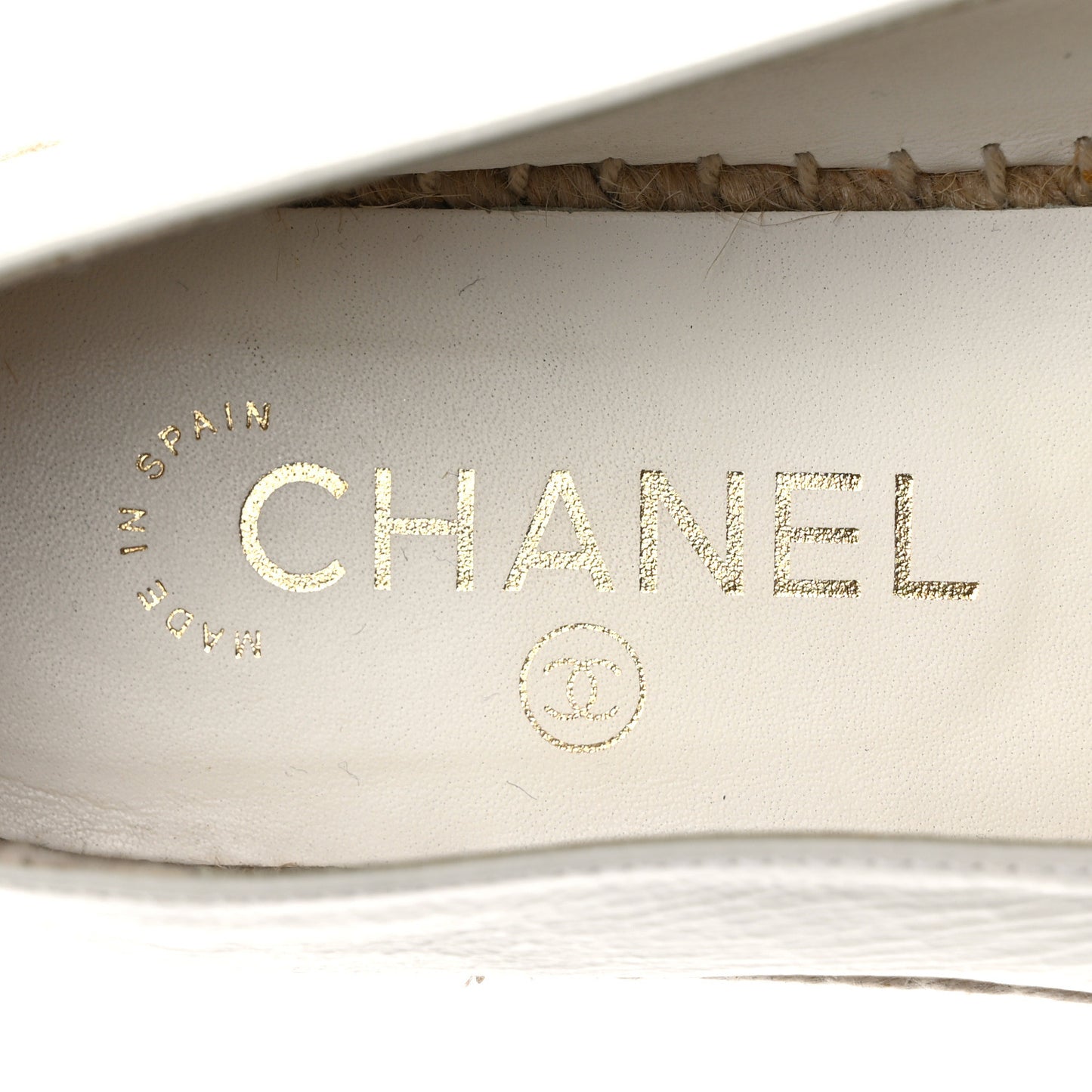 Distressed Patent CC Espadrilles 39 White