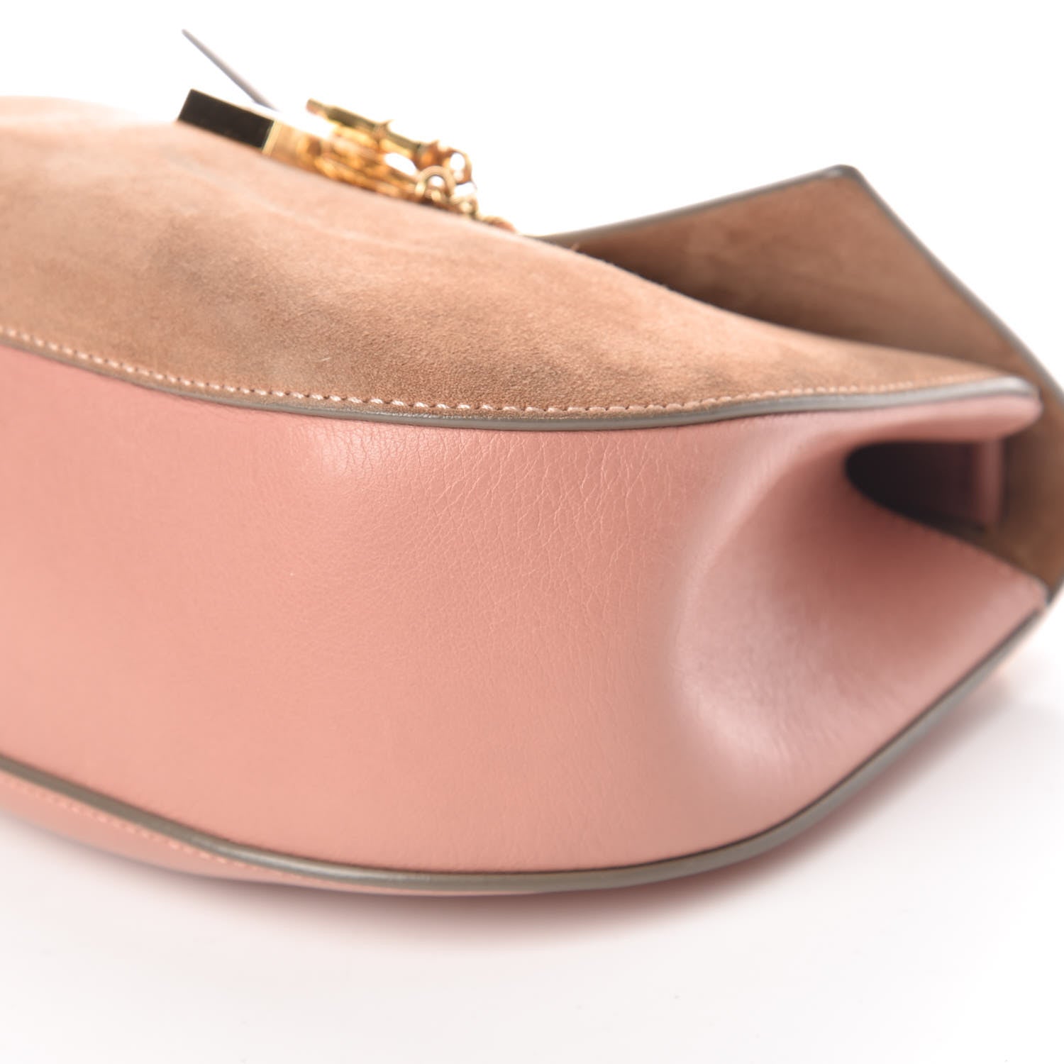 Chloe Suede Smooth Calfskin Drew Shoulder Bag Misty Rose 6 of 11