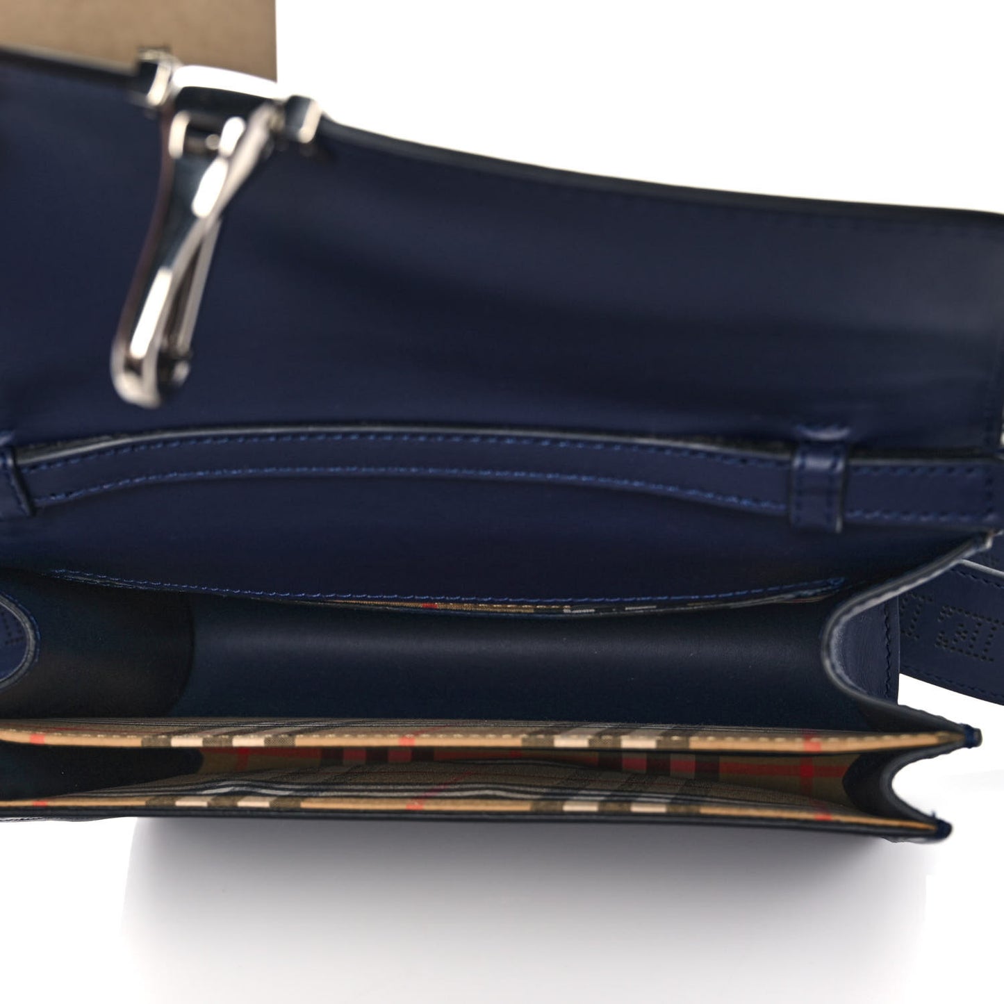 Calfskin Perforated Small Macken Crossbody Bag Regency Blue