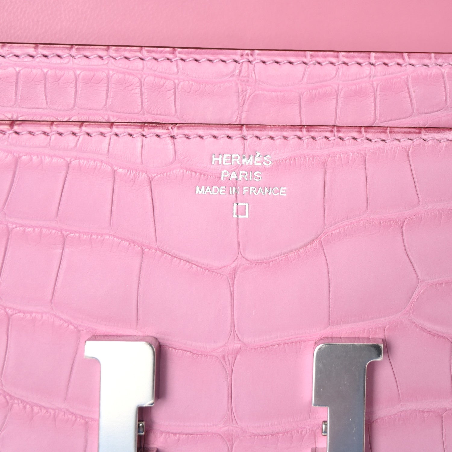 Hermes Matte Alligator Constance Long Wallet 5P Pink 7 of 9