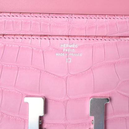 Hermes Matte Alligator Constance Long Wallet 5P Pink 7 of 9