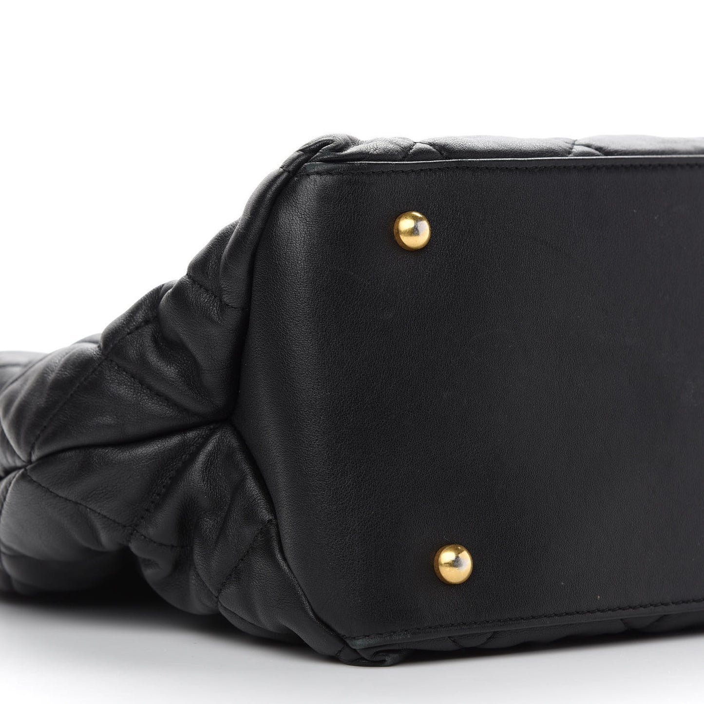 Calfskin Quilted Large Soft Elegance Tote Black