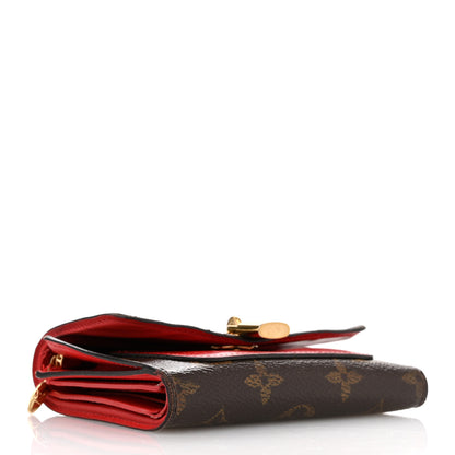 Louis Vuitton Monogram Flower Lock Compact Wallet Coquelicot 4 of 9