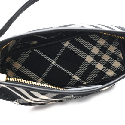 Burberry Essential Check Simple Zip Baguette Black Calico 5 of 10