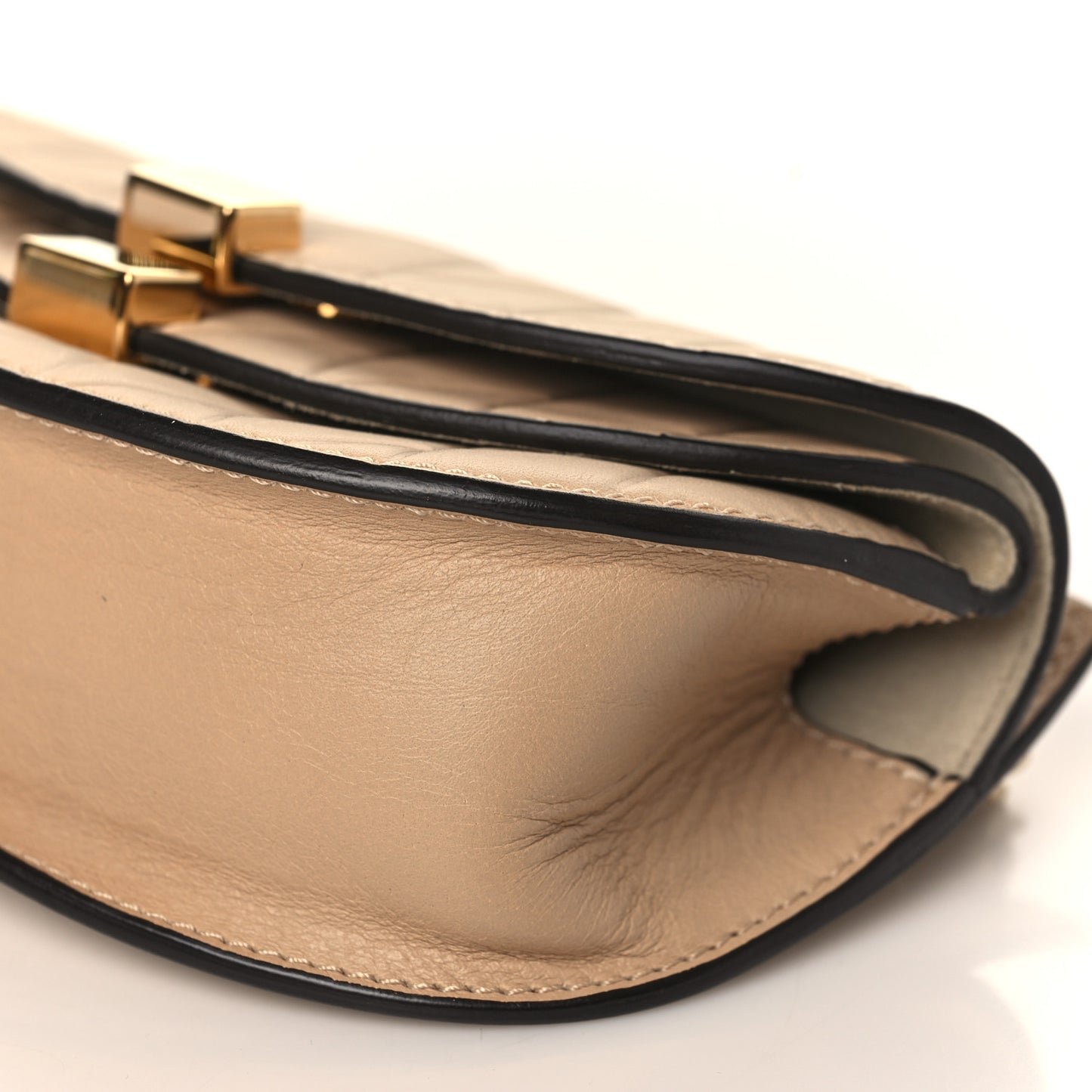 Calfskin Embossed Nano Georgia Crossbody Bag Sand