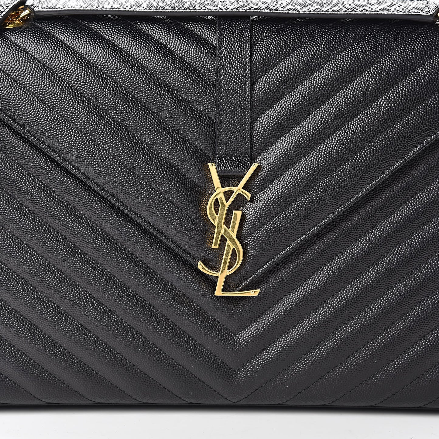Grain De Poudre Matelasse Chevron Large Monogram Satchel Black