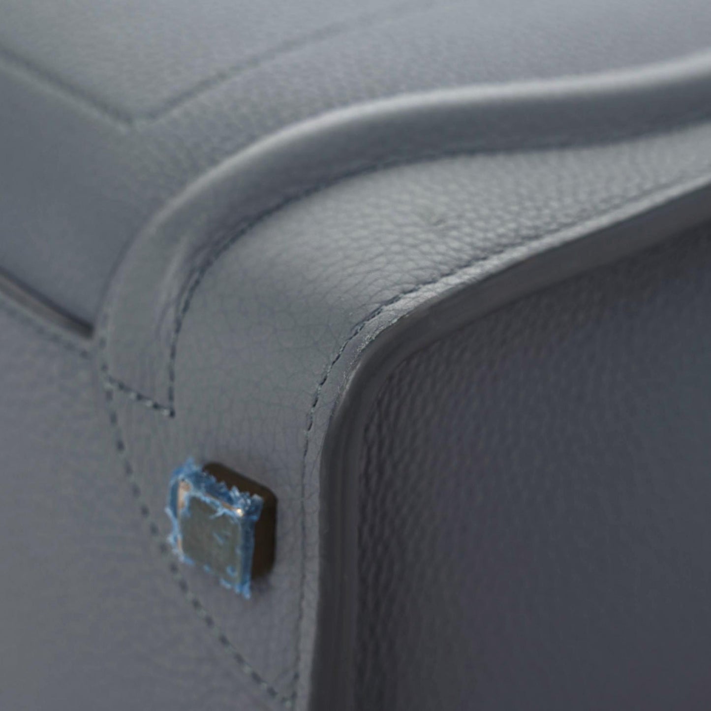 Drummed Calfskin Micro Luggage Kohl