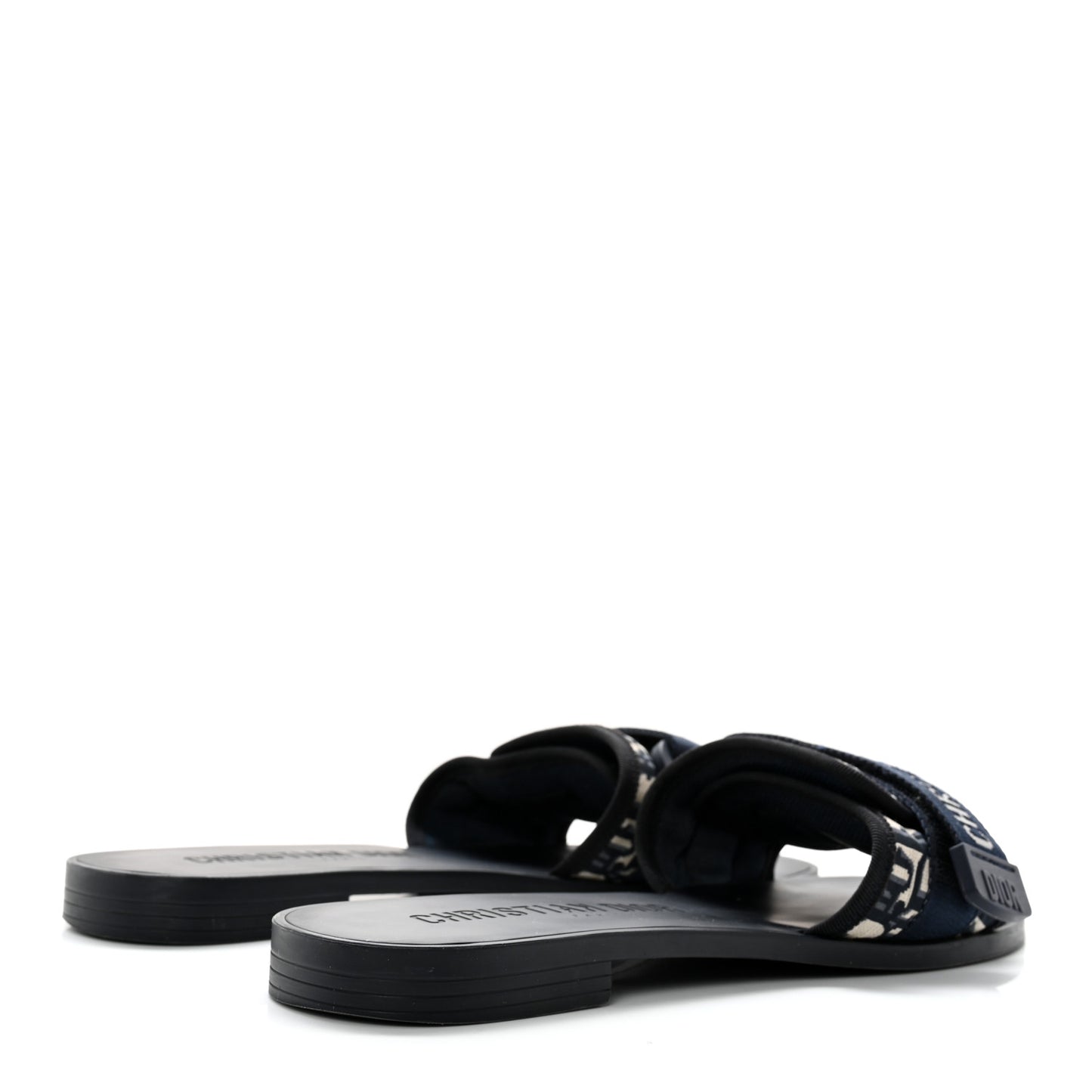 Nylon Oblique Dio(r)evolution Slide Sandals 36 Deep Blue