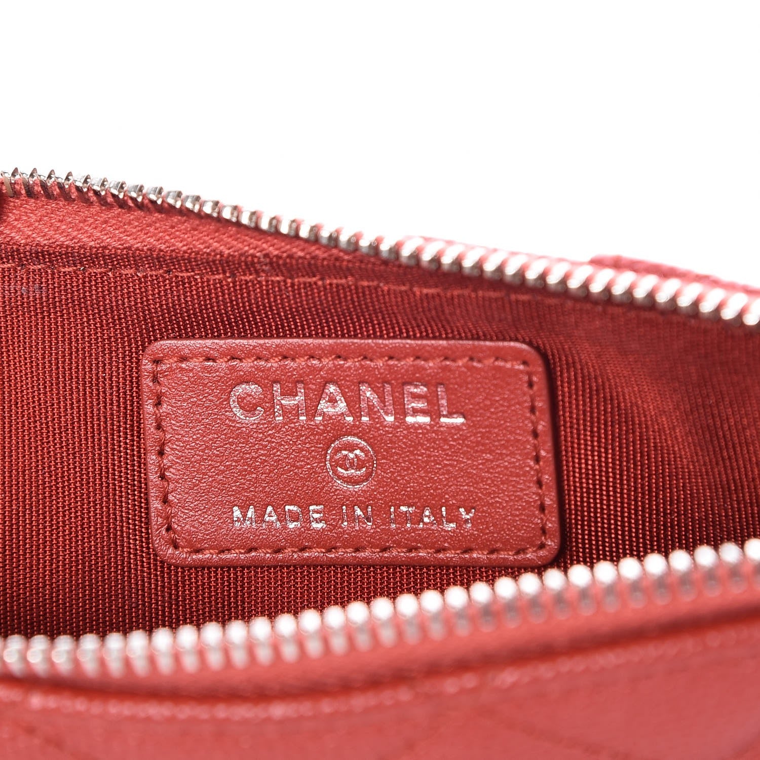 Chanel Caviar Quilted Flat Wallet Pouch Red 6 of 8