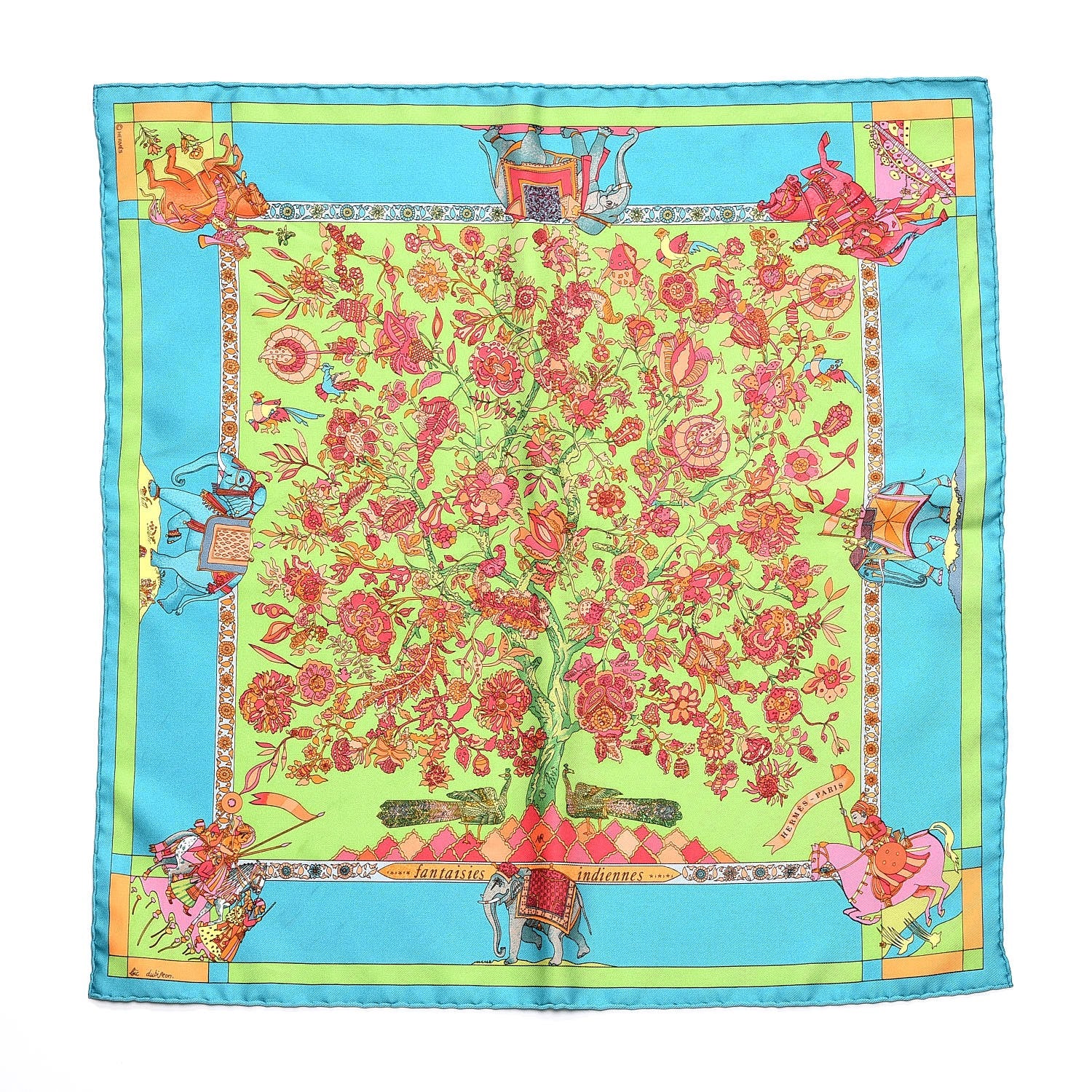 Hermes Silk Fantaisies Indiennes Pocket Square 1 of 7