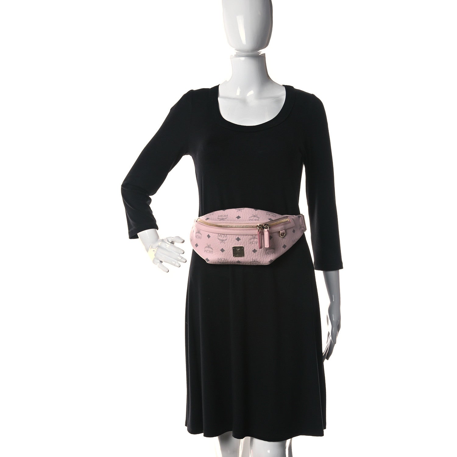 MCM Visetos Small Fusten Belt Bag Powder Pink 2 of 8