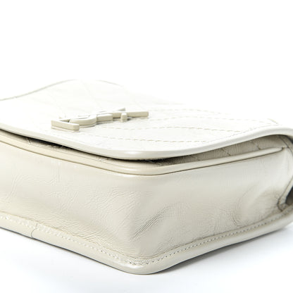 Saint Laurent Crinkled Calfskin Matelasse Monogram Niki Chain Wallet Crema Soft 8 of 8