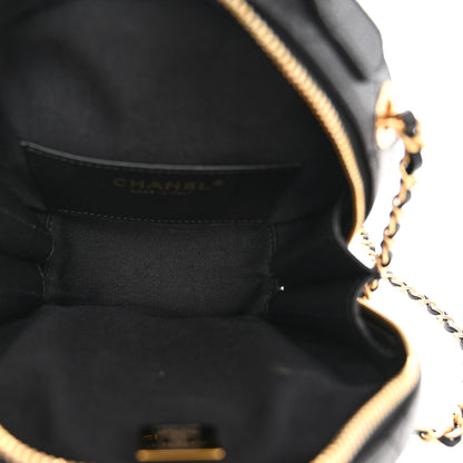 Chanel Caviar Quilted Small Round Vanity With Chain Black 5 of 10