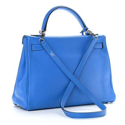 Hermes Taurillon Clemence Kelly Retourne 32 Bleu Hydra 3 of 14