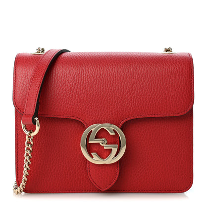 Gucci Dollar Calfskin Small Interlocking G Shoulder Bag Red 1 of 9