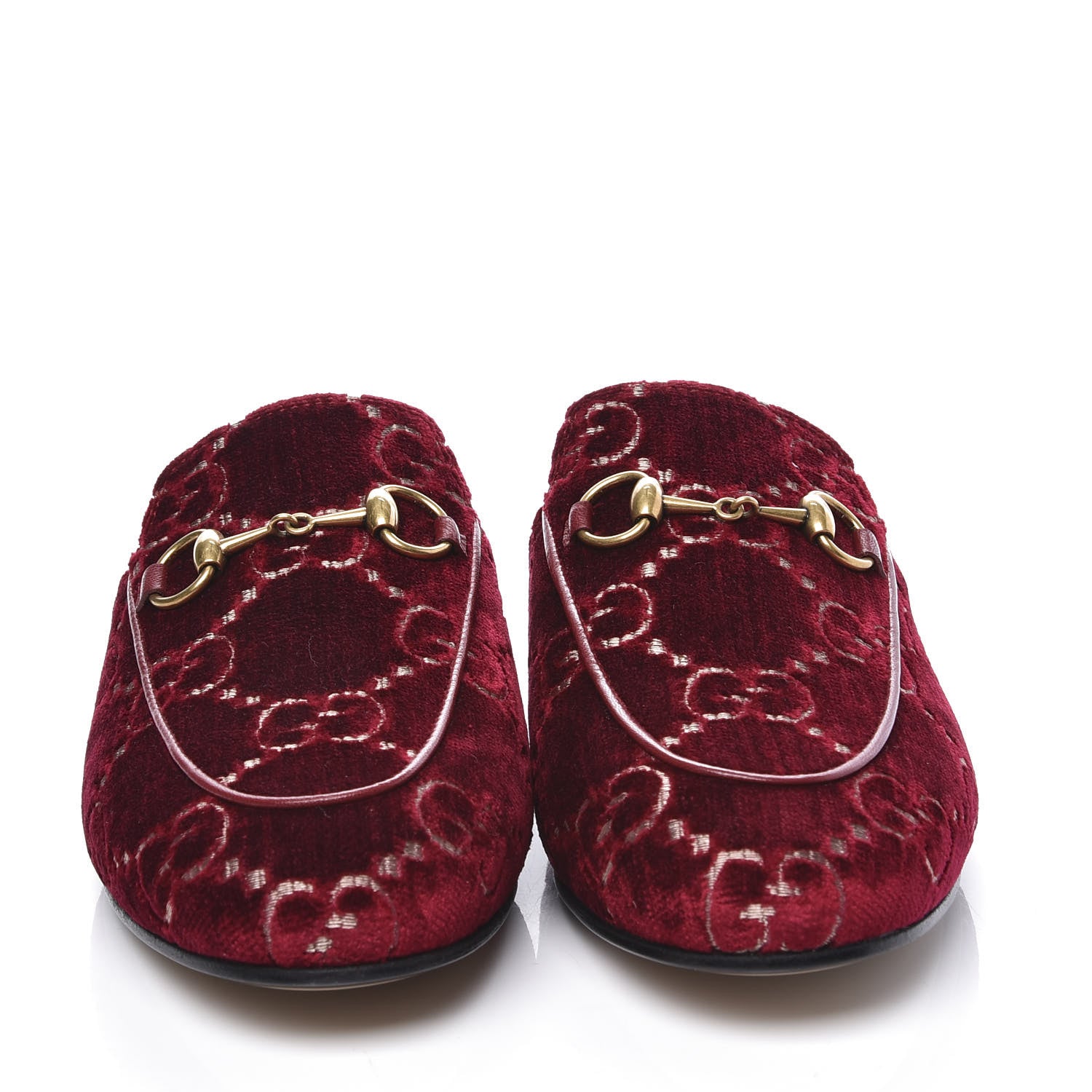 Gucci Velvet GG Monogram Womens Princetown Slippers 36 Red Cipria 3 of 11