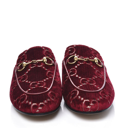 Gucci Velvet GG Monogram Womens Princetown Slippers 36 Red Cipria 3 of 11