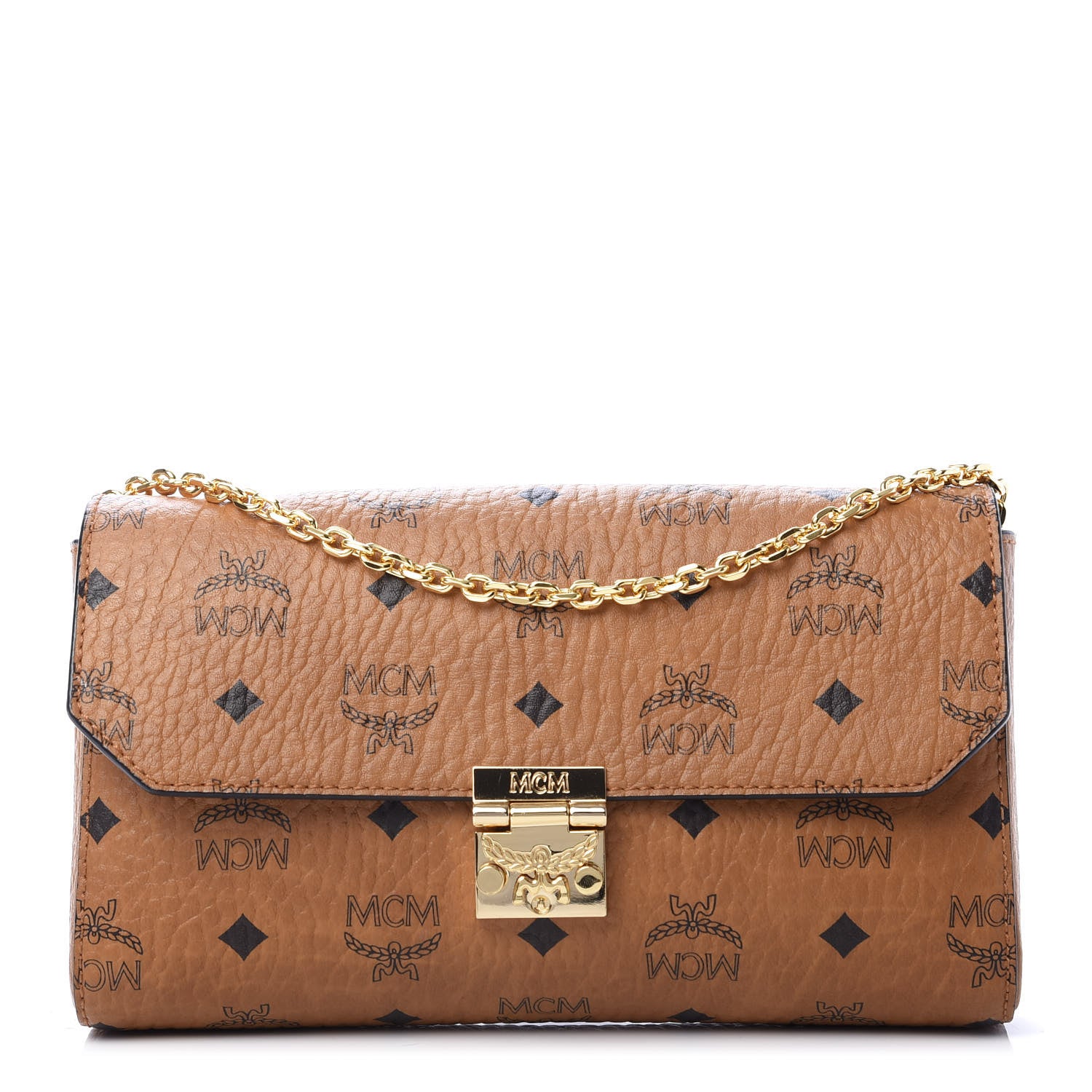 MCM Visetos Small Millie Crossbody Bag Cognac 1 of 9