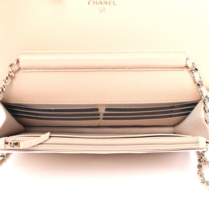 Chanel Caviar Quilted Coco Candy Wallet On Chain WOC Beige 5 of 9