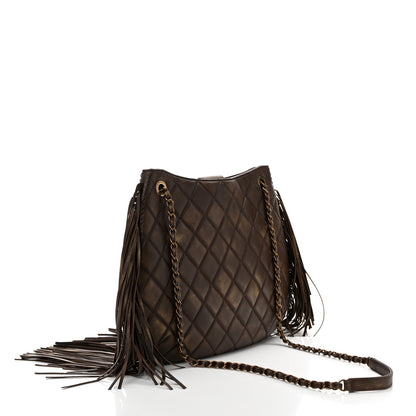 Chanel Calfskin Quilted Into The Fringe Hobo Brown 3 of 10