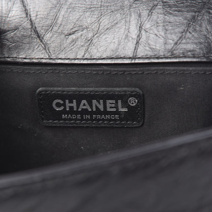 Chanel Aged Calfskin Chevron Quilted Medium Jacket Boy Flap Black 6 of 10