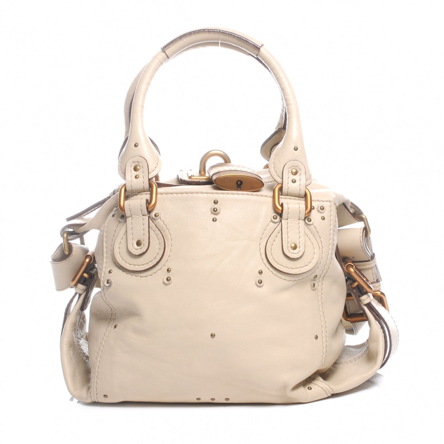 Leather Paddington Satchel Ivory