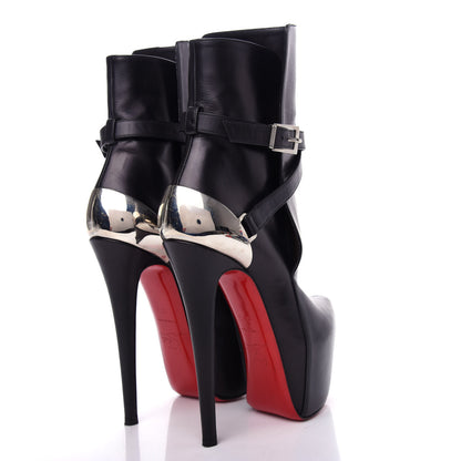 Christian Louboutin Shiny Calfskin Equestria 160 Platform Ankle Boots 35.5 Black 4 of 9