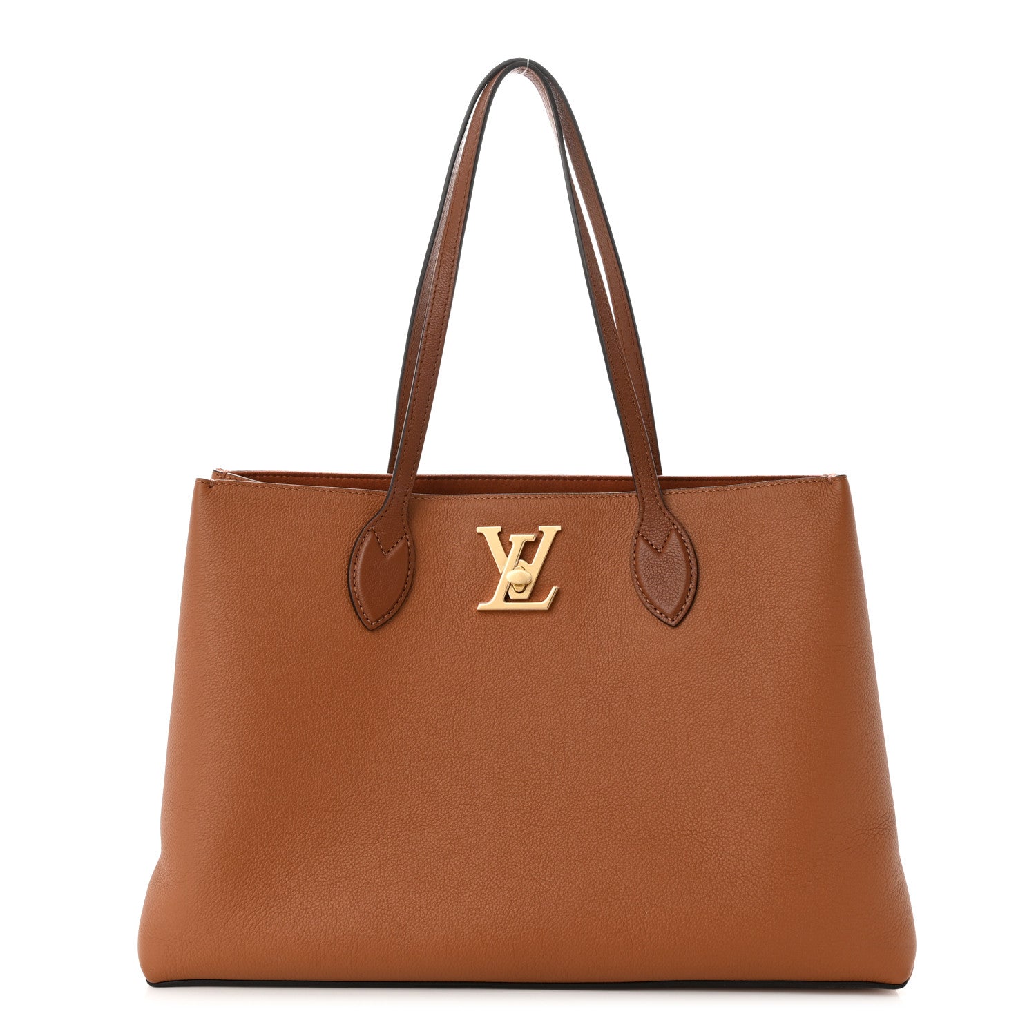 Louis Vuitton Grained Calfskin Lockme Shopper Chataigne 1 of 9