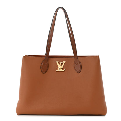 Louis Vuitton Grained Calfskin Lockme Shopper Chataigne 1 of 9