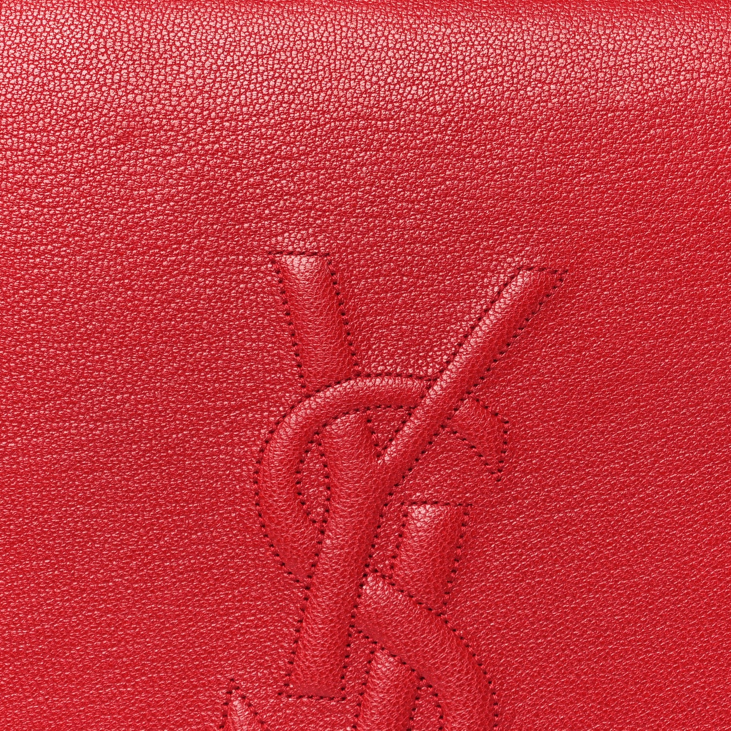 Saint Laurent Calfskin Monogram Large Belle De Jour Clutch Red 7 of 9