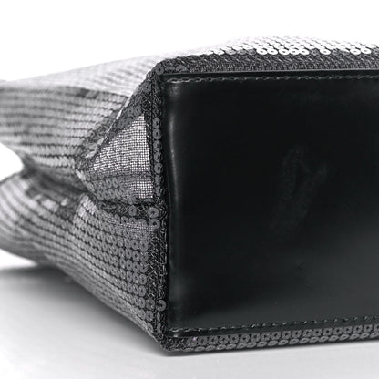 Prada Sequin Mesh Small Tote Bag Black 12 of 14