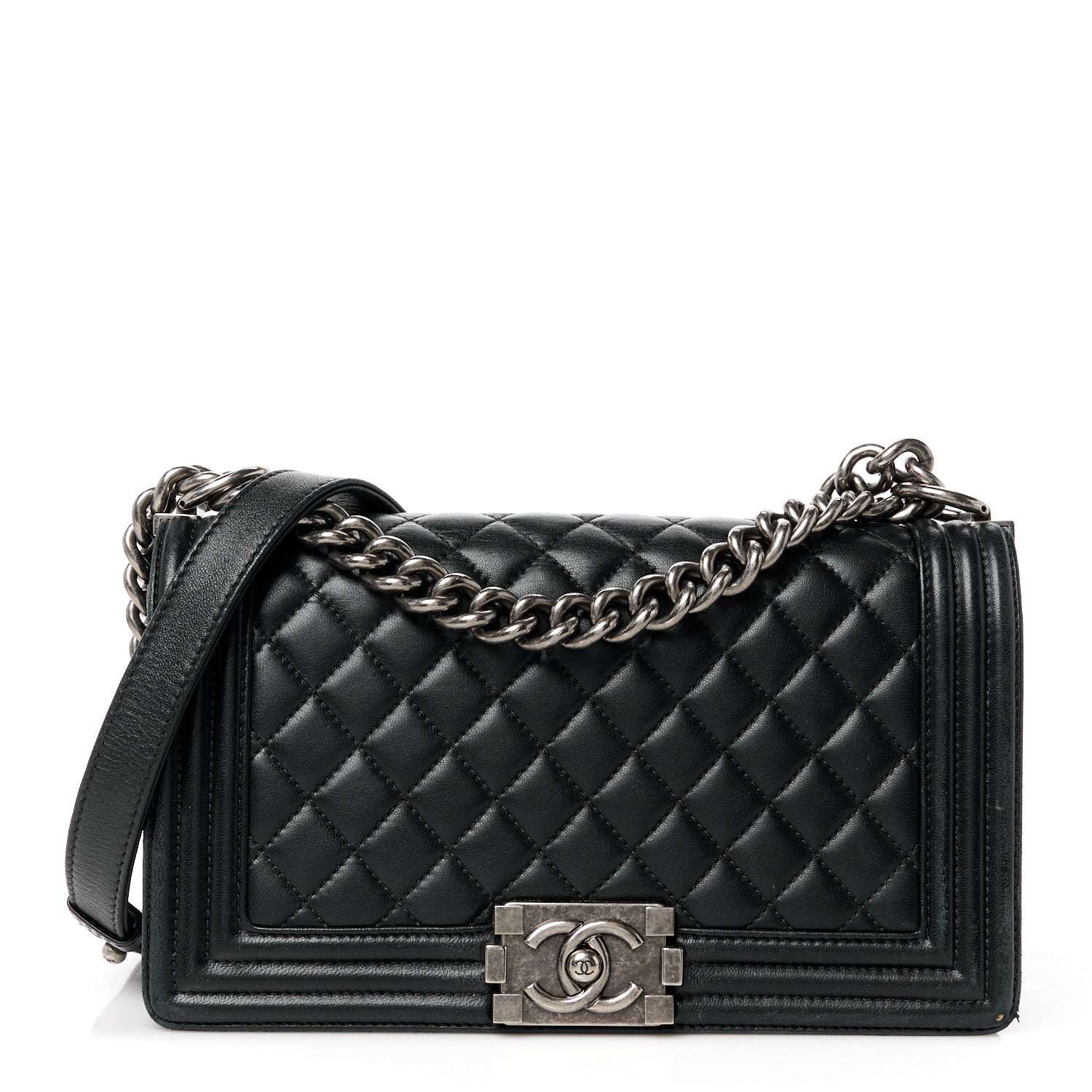 Chanel Lambskin Quilted Medium Boy Flap Black 1 of 10