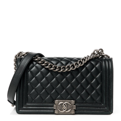 Chanel Lambskin Quilted Medium Boy Flap Black 1 of 10